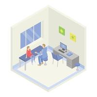 Laboratory room icon, isometric style vector