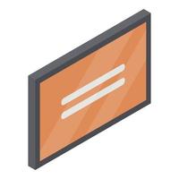 Fast food menu on tv icon, isometric style vector