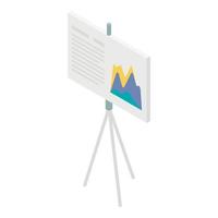 Office banner chart icon, isometric style vector