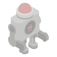 Red button robot icon, isometric style vector