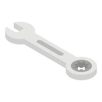 Metal wrench icon, isometric style vector