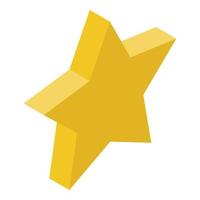 Gold star icon, isometric style vector