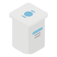 Yogurt package icon, isometric style vector