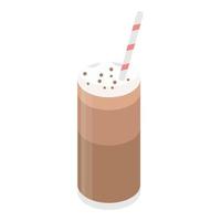 Cocoa latte icon, isometric style vector