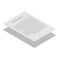 Office paper icon, isometric style vector