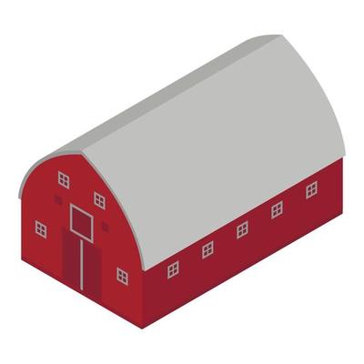 Cows building icon, isometric style