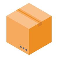 icono de caja de cartón, estilo isométrico vector