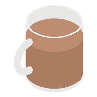 Cocoa mug icon, isometric style vector