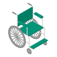 Medical wheelchair icon, isometric style vector