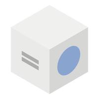 icono de dispositivo de cubo médico, estilo isométrico vector