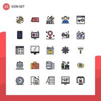 25 Thematic Vector Filled line Flat Colors and Editable Symbols of optimization keywords fall engine american Editable Vector Design Elements