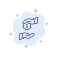 Bribe Bribery Bureaucracy Corrupt Blue Icon on Abstract Cloud Background vector