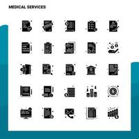 25 Medical Services Icon set Solid Glyph Icon Vector Illustration Template For Web and Mobile Ideas for business company