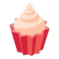 icono de cupcake, estilo isométrico vector