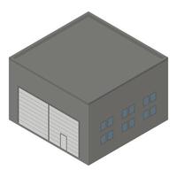 Warehouse hangar icon, isometric style vector