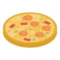Italian pizza icon, isometric style vector