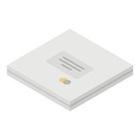 Pizza box icon, isometric style vector