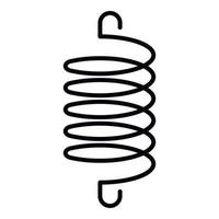 Spiral elastic coil icon, outline style vector
