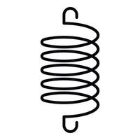 Spiral elastic coil icon, outline style vector