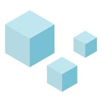 Blue cubes icon, isometric style vector