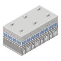 Warehouse building icon, isometric style vector