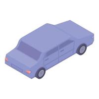 Blue car icon, isometric style vector