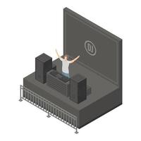 Dj mega concert icon, isometric style vector