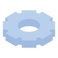 Metal gear icon, isometric style vector