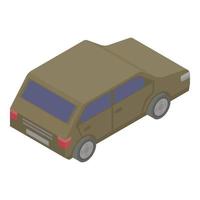 Brown car icon, isometric style vector