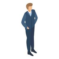 Businessman icon, isometric style vector