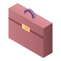 Leather case icon, isometric style vector