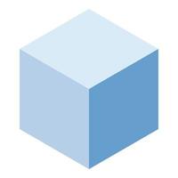 Blue cube icon, isometric style vector