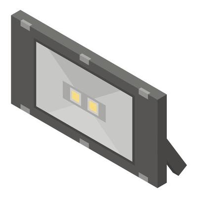 Led spotlight icon, isometric style
