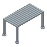 Metal table icon, isometric style vector