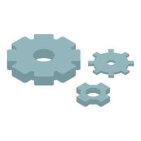 Gear wheels icon, isometric style vector