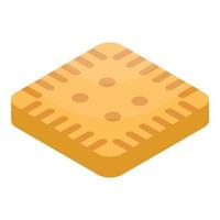 Square biscuit icon, isometric style vector