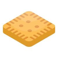 Square biscuit icon, isometric style vector