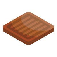 Chocolate square biscuit icon, isometric style vector