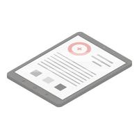 Business tablet icon, isometric style vector