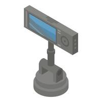 Spy car camera icon, isometric style vector