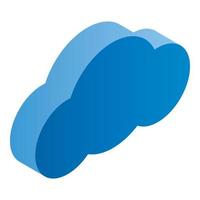 Blue data cloud icon, isometric style vector