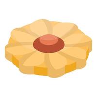 Flower cookie icon, isometric style vector
