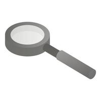 Metal magnify glass icon, isometric style vector