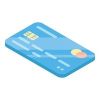 Credit card icon, isometric style vector