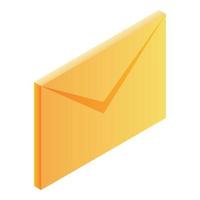 icono de carta de correo, estilo isométrico vector