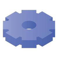 Gear wheel icon, isometric style vector