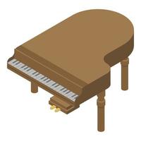 Old grand piano icon, isometric style vector