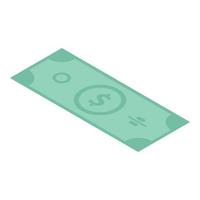 Dollar banknote icon, isometric style vector