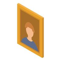 Man picture icon, isometric style vector