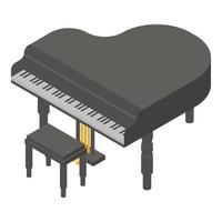 icono de piano de cola de concierto, estilo isométrico vector